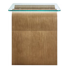 Modway - Ondine Plateau en verre Table d’appoint - Naturel-Nivellement des pieds non marquants