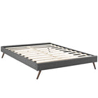 Modway Helen Fabric Queen Bed Frame with Round Splayed Legs - Grey-Solid Wood Frame
