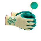 Atlas Natural Rubber Latex Rough Grip Glove - Poly/Cotton Liner - Green/Yellow - Medium -Rough Grip