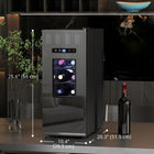 HOMCOM Beverage and Wine Fridge with Glass Door - 12 Bottle Capacity-Precise temperature control from 8-18℃ suitable for various beverages