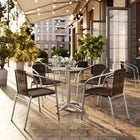 Flash Furniture – Table ronde de 23,5 po en aluminium avec 4 sièges en rotin, intérieur/extérieur (TLH24RD020CHR4)-Pour utilisation commerciale