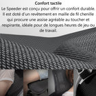 COUGAR - Fauteuil inclinable et pivotante en maille Speeder avec repose-pieds rétractable - Noir-Mobilité silencieuse: Une bague sur la roulette réduit la friction, permettant à la chaise de glisser aisément et silencieusement sur toutes les surfaces