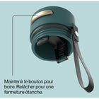 Contigo - Bouteille d’eau isolée en acier inoxydable AutoSeal avec courroie de transport, 473 ml (16 oz)-Confiance étanche : Les loquets coulissants se verrouillent pour une sécurité anti-déversement accrue
