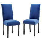 Modway Parcel Performance Velvet Dining Side Chairs - Navy - 2 Pack-Modern Accent Chair