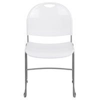 Flash Furniture HERCULES Series Ultra-Compact Stack Chair with Silver Powder Coated Frame - White-Set of 5 Multipurpose Stack Chairs