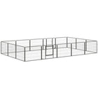 PawHut - Parc à chiens robuste en métal à 16 panneaux pour intérieur et extérieur - 23,5 po H-Un excellent terrain de jeu qui peut également servir de séparation