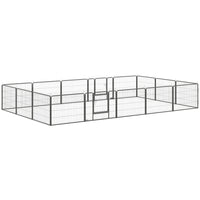 PawHut - Parc à chiens robuste en métal à 16 panneaux pour intérieur et extérieur - 23,5 po H-Un excellent terrain de jeu qui peut également servir de séparation
