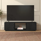 Hudson&Canal Dorian TV Stand for TV's up to 65" - Black Grain-Constructed of sturdy MDF materials in a handcrafted alder white finish
