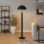 Hudson&Canal York 58" Tall Floor Lamp with Metal Shade - Blackened Bronze-Includes a 8 ft. cord with rotary socket switch
