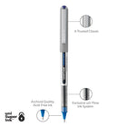 uni-ball – Stylos à bille roulante Vision – 0,7 mm – bleu – paquet de 4  -Le système d’encre Uni-Flow assure une écriture uniforme et délicieusement fluide