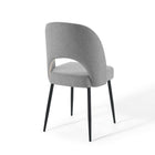 Modway Rouse Upholstered Fabric Dining Side Chair - Black/Light Grey-Chair Weight Capacity: 331 lbs