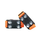Impacto Midcleat LGR LOGGER Half-Inch Carbon Steel Ice Cleats - One Size - Black with Orange Straps - 1 Pair-Fits in the middle of the shoe to prevent slips and falls in icy and wet conditions