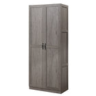 Manhattan Comfort Hopkins 29.61" Modern 4-Shelf Storage Closet - Grey-Modern Free Standing 1 Sectional Wardrobe Closet with 4 Large Shelves for Bedroom and Storage Use
