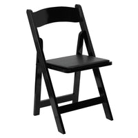 Flash Furniture – Chaise pliante en bois série HERCULES avec siège en vinyle rembourré, noir (XF2902BLACK)-Chaise pliante en bois