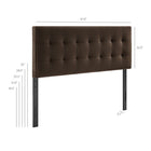 Modway Lily Stain-Resistant Performance Velvet Queen Size Headboard - Chocolate Brown-Queen Size Headboard