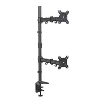 ShoppingAll - Support sur pied entièrement réglable pour deux écrans - noir-Peut accueillir un moniteur de 13 à 32 pouces et pesant jusqu'à 17,6 livres/8 kg, avec des trous de montage VESA de 75 mm x 75 mm ou 100 mm x 100 mm.