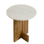 Modway Tarin Acacia Wood and Marble Side Table - Natural-7