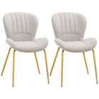 HOMCOM Dining Chairs with Cushioned Backrest - Cream White - Set of 2-A set of 2 to use when having dinner or a conversation