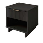 Manhattan Comfort Granville 18.11" Modern 1-Drawer Nightstand - Dark Grey-Perfect for Bedside Storage, Lamps or Display Items