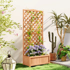 Outsunny Raised Garden Bed with Trellis for Vine Climbing - 30" x 14" x 67"-Lattice-work trellis for climbing vines 
