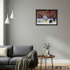 Connor Mcdavid Oilers Celebration - Framed Canvas - 31" x 22"-Ready to hang - arrives fully assembled