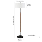 Hudson&Canal - Lampadaire Simone à 2 lumières avec abat-jour en tissu - Bronze noirci/chêne rustique/blanc-Nettoyer avec un chiffon doux et sec, sans produits chimiques agressifs ni produits de nettoyage abrasifs