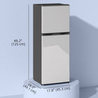 HOMCOM 4.6 cu ft  Mini 2 Door Fridge with Freezer - Silver-This compact fridge runs at just 40dB, ensuring a quiet atmosphere