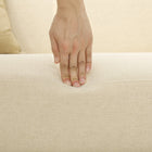 HOMCOM - Canapé 2 places avec rembourrage épais et pieds en bois - blanc crème-Facile à assembler, aucun outil supplémentaire requis 