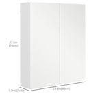 Kleankin Medicine Cabinet with Doors and Shelf - White-Push-to-open latch for easy access to interior items