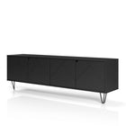 Nexera Slim 72" TV Stand With 4-Doors - Black-Fits TV screen up to 80-inch. Easy and quick to assemble, this piece of furniture from the Slim collection requires to be mounted on the wall