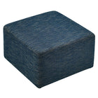 Modway - Callum Gros tissu carré tissé en bruyère de 28" Rembourré Ottoman - Heathered Weave Azure-Capacité de poids : 506 lbs.