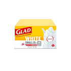 Glad Easy Tie Regular White Unscented - 25L - 48 Pack-SMALL WHITE GARBAGE BAGS: Box of 48 bags of Glad Small 25L white garbage Bags