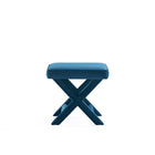 Manhattan Comfort - Manhattan Comfort abigail banc ottoman tapissé en velours bleu style milieu du siècle de 20,47 po-Livré chez vous entièrement assemblé ! Aucun assemblage requis