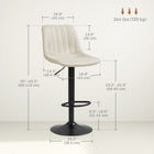 HOMCOM Adjustable Leathaire Swivel Bar Stools with Back - Cream White - 2 Pack-Stable and reliable powder-coated metal frame
