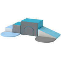 Qaba - Ensemble de 7 escaliers et rampes en mousse Soft Play-Comprend différents blocs en mousse, stimulant l'imagination et la créativité 
