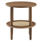 Modway Torus Round Side Table - Walnut-Non-marking Foot Caps