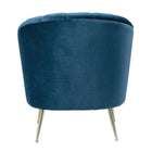 Manhattan Comfort Rosemont 32.28" Mid-Century Modern Velvet Upholstered Accent Chair - Blue and Gold-Home Assembly Required. All Hardware Included