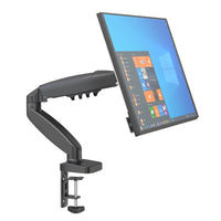 ShoppingAll Single VESA Monitor Mount with Fully Adjustable Gas Spring Arm and Office Desk Clamp - Black-Wide Compatibility: Supports 13"–32" monitors weighing 4.4–19.8 lb with VESA 75x75mm and 100x100mm mounting patterns, perfect for ergonomic work setups