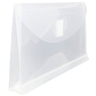 JAM Paper #10 Plastic Envelopes with VELCRO Brand Closure, 1 Expansion, 5.25 x 9.5, Clear Poly, 24 Pack (921V1clg)-Opening: booklet