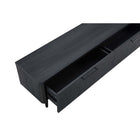 Manhattan Comfort Jodie 68.9" Mid-Century Modern TV Stand - Charcoal Grey-Sophisticated Black Metal Handles
