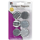 Charles Leonard - Aimants de style bouton design – Super puissants – Motifs assortis en noir et blanc – 12 paquets de 6-Les aimants fonctionnent bien sur toutes les surfaces magnétiques.