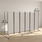 HOMCOM 6 Panel Freestanding Room Divider for Home Office - Beige-Powder-coated metal frame for solidness
