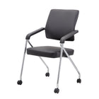Nicer Furniture Foldable Vinyl Guest Chair with Casters - Set of 2-6