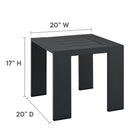 Modway Tahoe Outdoor Patio Powder-Coated Aluminum End Table - Grey-Powder-Coated Aluminum