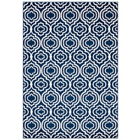 Modway Frame Transitional Moroccan Trellis Area Rug - 8 ft W x 10 ft L - Moroccan Blue/Ivory-Transitional Moroccan Trellis Area Rug