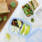 Minimal Silicone Bento Lunch Box - Blue - 700ml - Set of 2-Freezer, dishwasher, microwave and oven safe