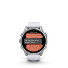 Garmin - fēnix 8 – 43 mm, AMOLED, argent avec bracelet en silicone Whitestone-Naviguez en extérieur avec une précision de positionnement supérieure, grâce au GPS multibande doté de la technologie SatIQ™ et aux capteurs intégrés pour boussole à 3 axes, gyroscope et altimètre barométrique