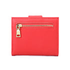 Champs Iconic Snap Cardholder - Red-Gold metal zipper and decorative zipper pulls