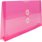 JAM Paper - Enveloppes #10 en plastique/poly, 5 1/4 po x 10 po, fermeture avec bouton et ficelle, fuchsia, paq./24-Paquet de 24