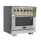 Kucht 36" KXP Series Dual Fuel Range Natural Gas - Stainless Steel/Gold-New Kucht Horus Digital Dial Thermostat